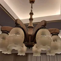 لوستر چوبی ۸ شاخه|لوستر و چراغ آویز|کرج, حاجی آباد|دیوار