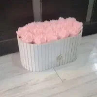 گل روبانی صورتی نو ۱۷ شاخه با باکس|گل مصنوعی|فولادشهر, C1|دیوار