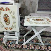 جلو مبلی طرح دار چوبی|مبلمان خانگی و میز عسلی|شاهدشهر, |دیوار