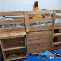 تخت و میز تحریر نوجوان مدل البرز سبز|تخت و صندلی بچه|آستانه اشرفیه, |دیوار