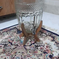 کلمن شیشه ای  پنج لیتری پایه چوبی کلاسیک