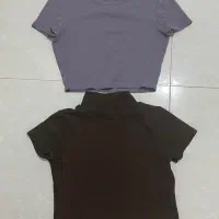 کراپ زارا قهوه ای و بنفش