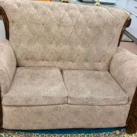 مبل راحتی هفت نفره بدونه عسلی ومیز تلوزیون برنجی