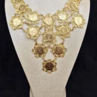 گردنبند نقره سکه ای روکش طلا . با طلا مونمیزنه