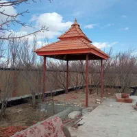 ساخت صفر تا صد آلاچیق با سفال طبرستان و ورق