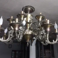 لوستر برنجی چراغ آویزدار|لوستر و چراغ آویز|اصفهان, مولوی|دیوار