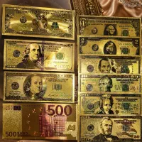 اسکناس کلکسیونی فانتزی طلایی تک و ست سایز واقعی