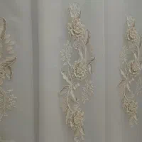 پرده پذیرایی حریر گلبرجسته ترک و پنل مخمل ترک|پرده، رانر، رومیزی|تهران, مجیدآباد|دیوار