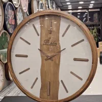 ساعت دیواری چوبی عدد خطی مینیمال کد 6515