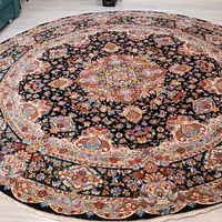 فرش گرد دستباف سالاری قطر ۳متر.   بالای ۴۰رج
