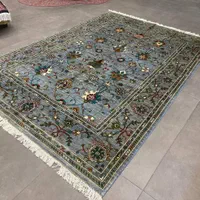 فرش دستباف بساک نقشه مدرن رنگ طوسی سبز|فرش|مشکین‌دشت, |دیوار