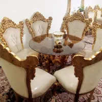 مبل سلطنتی 9نفره+میزنهارخوری6نفره تمام چوب آک