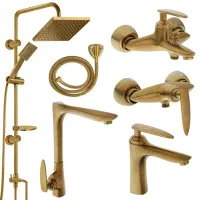 ست شیرالات تاکنو مدل دنیل کروم طلا مات کدN4007|مصالح و تجهیزات ساختمان|تبریز, |دیوار