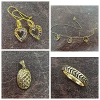 گوشواره . انگشتر. پلاک و دستبند طلا