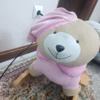 راکر خرسی صورتی و کریر کاملا سالم طوسی کاربردی