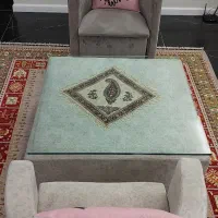 نیم ست طوسی با شیشه روی میز|مبلمان خانگی و میز عسلی|اندیشه, اندیشه فاز ۵|دیوار