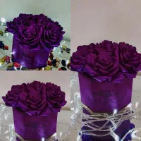 باکس گل مخمل روبانی شاین دار