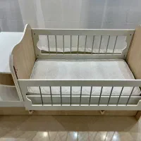 تخت کودک و نوجوان MDF وپاتختی و ۲تشک کودک و نوجوان