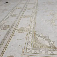 قالی ۱۲ متری طوسی طلائی ۱۲۰۰شانه اصل تراکم بالا