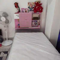 تخت دخترونه باکس دار همراه تشک وروتختی