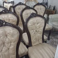 مبل استیل چوب راش با میز ناهار