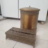 سطل و جا دستمال کاغذی مجلسی فلزی