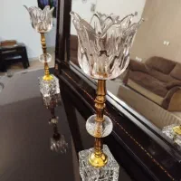 دو عدد شمعدان کریستال