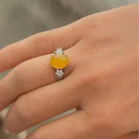 انگشتر نقره با عقیق شمس