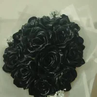 دسته گل ربانی مشکی|گل مصنوعی|همدان, |دیوار