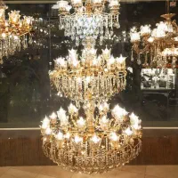 لوستر طبقاتی برنزی آب طلا