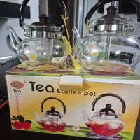 کتری و قوری شیشه ای نو با کارتن