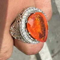 انگشتر نقره دست ساز نگین سانچیا