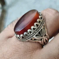 انگشتر عقیق رکاب دست ساز