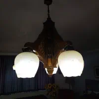 لوستر چوبی ۵ شعله|لوستر و چراغ آویز|چالوس, |دیوار