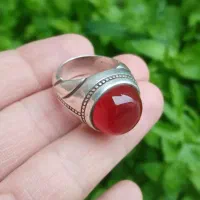 انگشتر نقره عقیق سرخ آبدار(استاد مهدی)