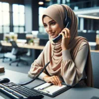 منشی خانم مسلط به تبلیغات فضای مجازی