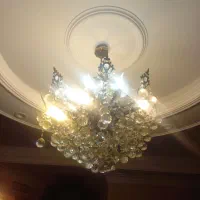 لوستر برنجی کریستالی ۸ شاخه