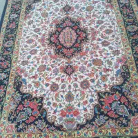 فرش دست بافت طرح اصفهان پرده ای زمینه سفید