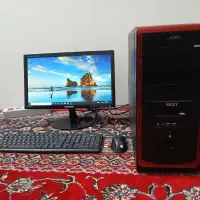 کیس قدرتمند 4 هسته ای رم 8 گرافیک 2 مانیتور LED 19