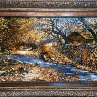 تابلو فرش دستباف منظره رودخانه برند، ارشدی golha