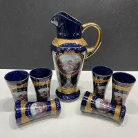 پارچ و لیوان آنتیک طرح لیلی و مجنون