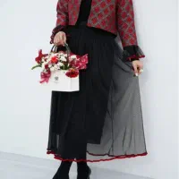 ست یلدایی . لباس یلدایی. کت و دامن گیپور یلدایی