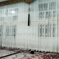 پرده حریرگل دوزی با قاب پرده