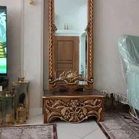 آینه کنسول،چوب،منبت کاری سفارشی‌ساز