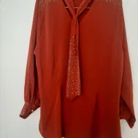 شومیز زنانه آجری رنگ نو