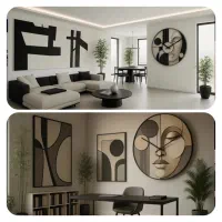 تابلو نقاشی و ساعت مدرن، ست مدرن، دکوراسیون داخلی