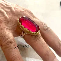 انگشتر نقره عقیق و یاقوت عیار بالا