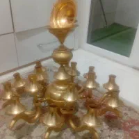 یک عدد لوستر ۱۵ شاخه به همراه دیوار کوب ۳ شاخه|لوستر و چراغ آویز|رشت, کاکتوس|دیوار