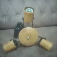 چراغ آویز سه شاخه و جا کفشی و ظروف پذیرایی