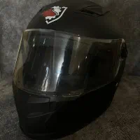کلاه کاسکت مشکی مات طرح کراس full face